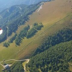Flugwegposition um 14:30:30: Aufgenommen in der Nähe von Aflenz Kurort, 8623 Aflenz Kurort, Österreich in 1989 Meter